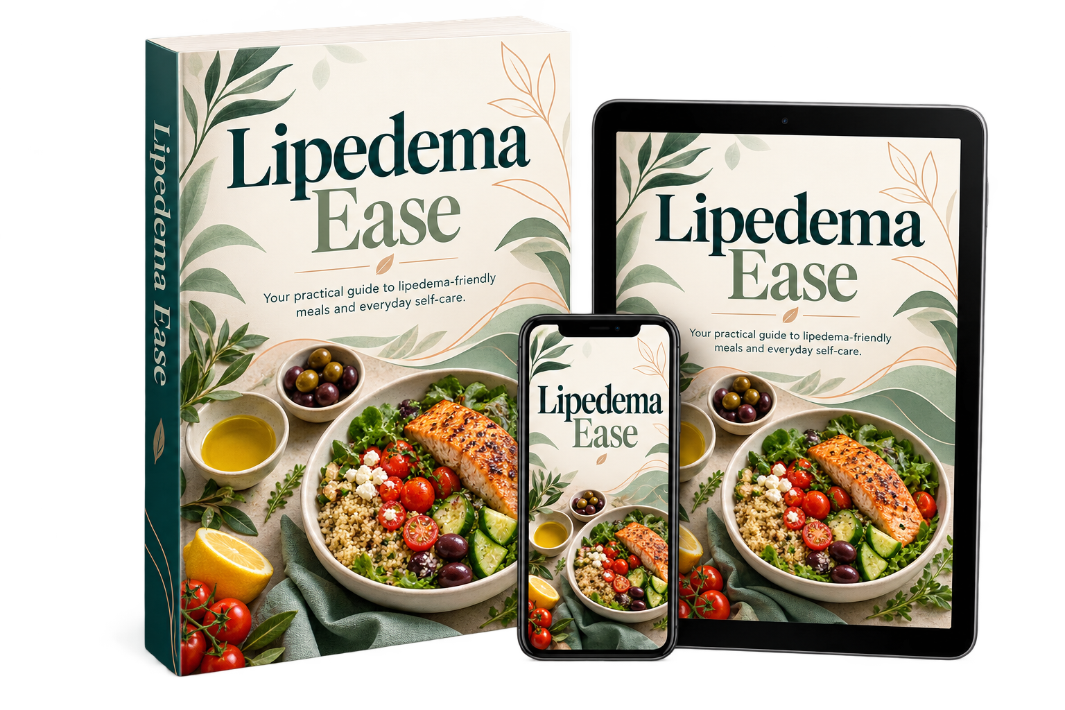 Lipedema Ease on a phone, tablet, and computer